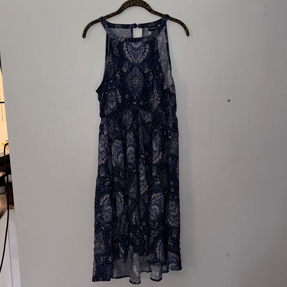 Torrid Navy Blue Paisley Midi Dress